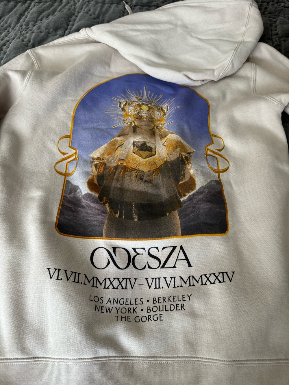 ODESZA 2024 Concerts Graphic Hoodie with Gold & Blue Art M